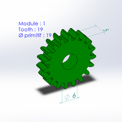 STL file Spur gear module 1 teeth 19 ⚙️・3D print model to download・Cults