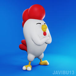 render_cocky_edited_1.png STL file Rooster - Cocky・3D printing template to download, Javibu13