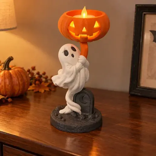 Boo Balloon – Ghost & Pumpkin LED Tealight Holder