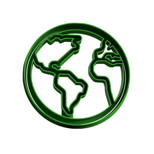 planet Earth cookie cutter cutting 3D model