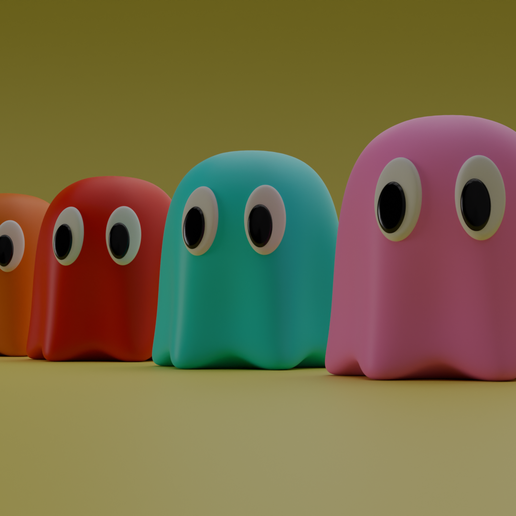 👻 pacman ghost・ OBJ File for 3D printing・Cults