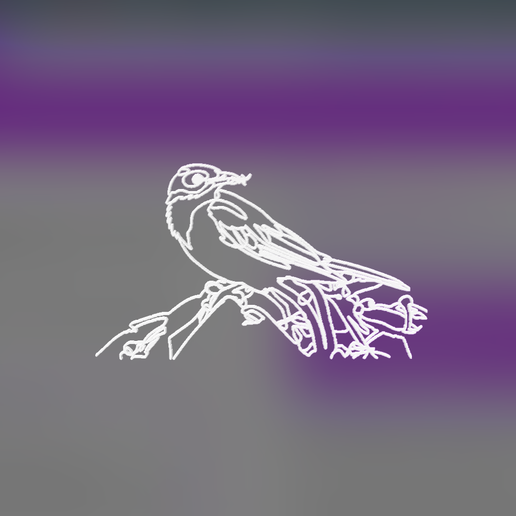 Blue-faced Honeyeater 3 lineart 3d printed 3D model preview