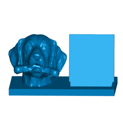 DBfront.png STL-Datei Dog with Bone Business Card Holder (Expandable) kostenlos・3D-Druckvorlage zum Herunterladen