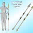 Wakanda-Spear-promo.png Dora Milaje / Wakanda Spear | Black Panther | Falcon and Winter Solider | Includes Themed Plinth for Display| By CC3D