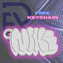 M.png Bubble Nike Keychain