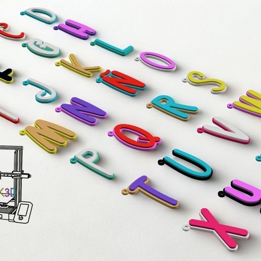 LLavero / Keychains INICIALES ABECEDARIO Multicolor