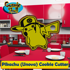 025-Pikachu-Unova-2D.png Fichier STL Découpeur de biscuits Pikachu (Unova)・Modèle imprimable en 3D à télécharger
