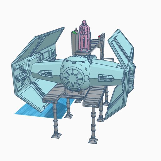 stl file vintage collection 3 75 darth vader tie fighter advanced gantry sw squadrons style template to download and 3d print cults
