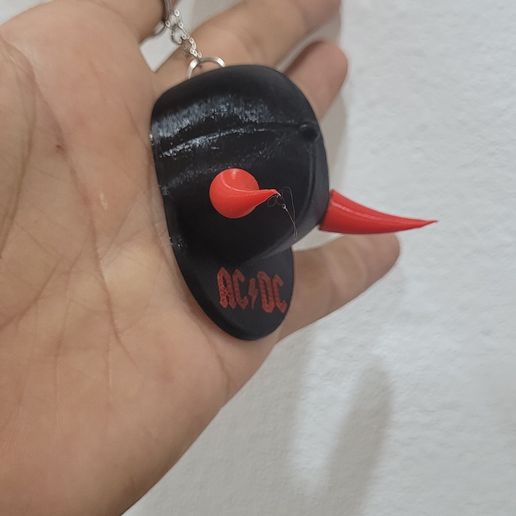 🪨 Llaveros acdc gorritos con cuernitos・Archivo 3MF para Impresión 3D・Cults