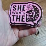 312478345_1159977638257393_560864965888740878_n.jpg STL file She Wants The D Dunkin Coffee Gag Gift Decor Magnet Keychain Wall Decor Cake Topper・Model to download and 3D print