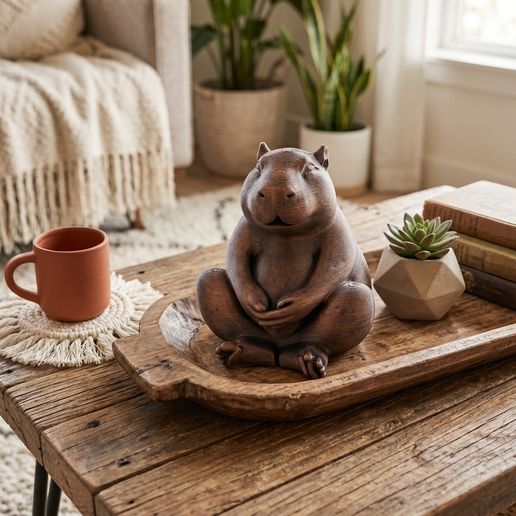 The Zen Capybara - Meditating Chill Capybara Figurine, Cozy Desk Decor (3D Printable STL)