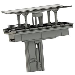 BildBahnsteig.jpg Archivo STL Plataforma con elevador para maqueta de trenes H0・Modelo imprimible en 3D para descargar