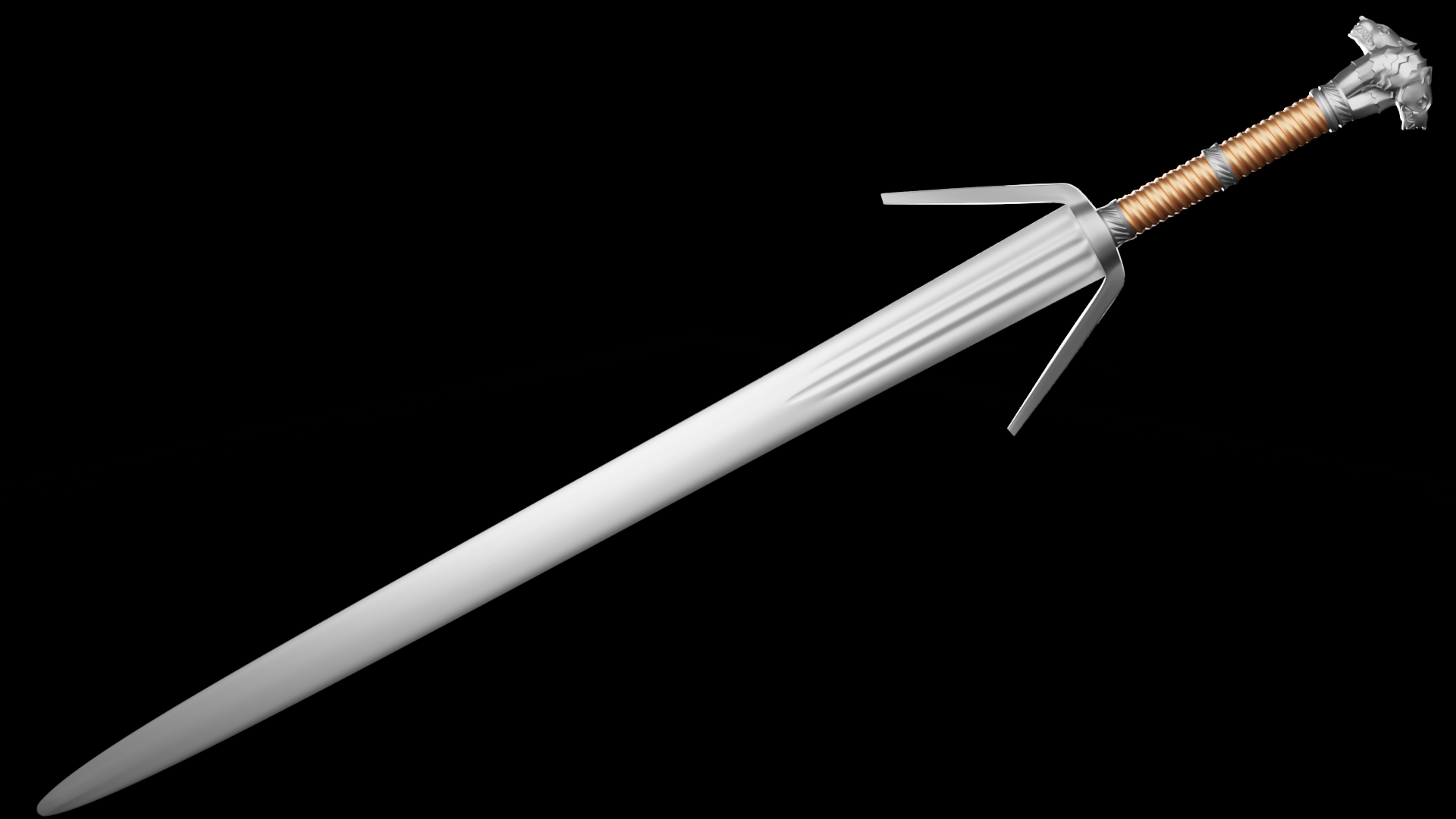 Preview02.png Archivo 3D Geralt Silver Sword -The Witcher 3 Version 3D print model・Idea de impresión 3D para descargar, leonecastro