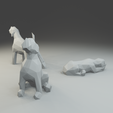 1.png Low polygon Giant Schnauzer 3D print model  in three poses