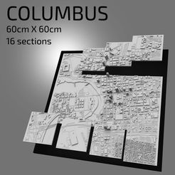 COLUMBUS.jpg Archivo STL 3D Columbus | Archivos digitales | Archivo 3D STL | Mapa de Columbus en 3D | Arte de la ciudad en 3D | Modelo del horizonte de Columbus | Arte en 3D・Plan imprimible en 3D para descargar