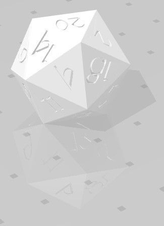 D20 - Fantasy Elf Font.jpg Polyset 骰子（边缘锋利） - Fantasy Elf 字体 - D2, D4, D4 Crystal, D6, D8, D10, D12, D% Horizontal, D20