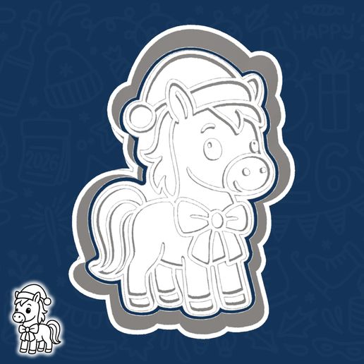 08-1.jpg Weihnachten | Neujahr Ausstechformen - "Pferd" Symbol des Jahres 2026 Set / Bündel - 6 Stück