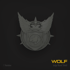 wolf1.png Download STL file Wolf ROUND JUDGE SHIELD • 3D printing template, hpbotha