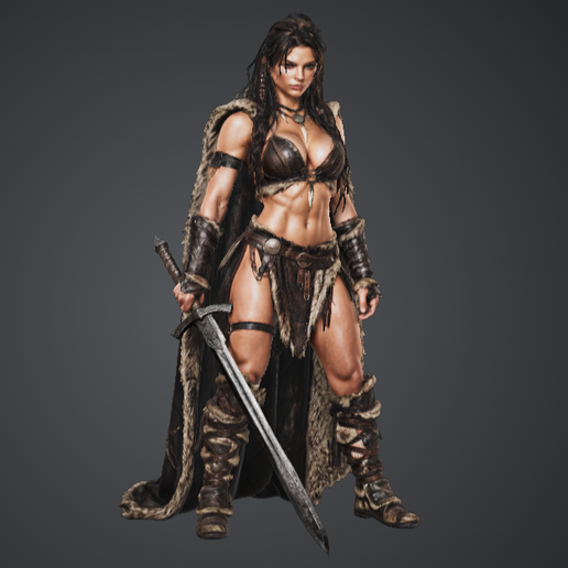 Valkyrie Barbarian - Female Warrior | 3D Print STL Model
