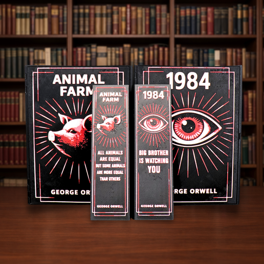 🔖 GEORGE ORWELL BOOKCASES SET・ 3D File for 3D printing・Cults