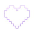 Pixel_Heart~9.5in_depth_0.5in.stl Pixel Heart Cookie Cutter 9.5in / 24.1cm