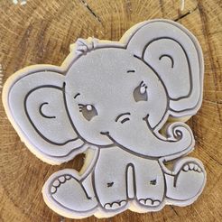 20230404_102004.jpg Cute Baby Elephant Cookie Cutter, Stamper, Embosser