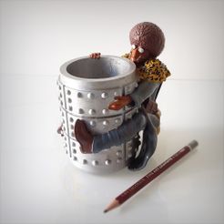 Vignette_Pen_Afro_Ret_00001.jpg Fichier STL Afro pen holder.・Plan à imprimer en 3D à télécharger