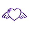 Corazon con alas v2.stl Heart with Wings Cookie Cutter