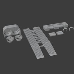FullSet.jpg Fichier OBJ Ensemble Dyno/Rolling Road à l'échelle 1:64 - Modulaire et monobloc・Plan imprimable en 3D à télécharger