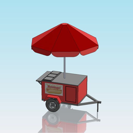 1:32 scale hot dog stand - 3D model önizlemesi