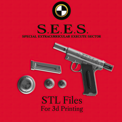 SEES-EQUIPMENT.png S.E.E.S Persona 3 Reload Battle Equipment Pack (Evoker + Clothing acessories + Theurgy capsule) STL Files for 3DPrinting Cosplay