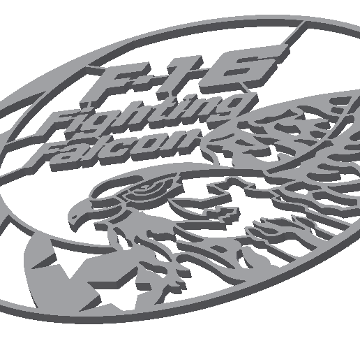 🇺🇸 F-16 Fighting Falcon USA Patch WireFrame Black/White・Free STL File ...