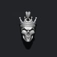 Screenshot-2023-07-06-164933.jpg Skull with crown pendant 3D print model