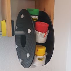 20191028_105058.jpg Fichier STL gratuit porte peinture orientable à partir d'un filament de bobine vide・Modèle à télécharger et à imprimer en 3D