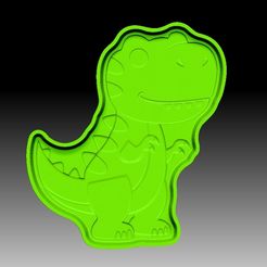 T-Rex-VACUUM-PIECE.jpg Archivo STL MOLDE BOMBA DE BAÑO T-REX・Objeto para impresora 3D para descargar