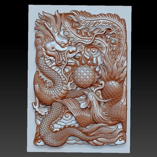 dragon and phoenix 3D model