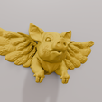 pig-with-wings4.png Pig with wings head wall mount STL