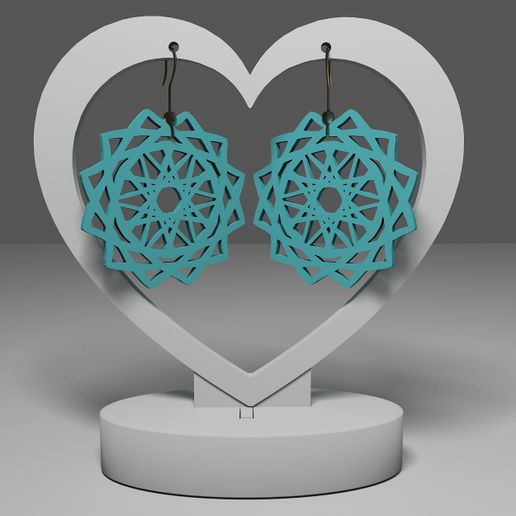 Mandala earrings 113 3D model