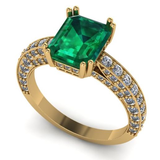 Download STL file Ring Emerald Diamond • 3D print template ・ Cults