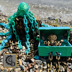 Goladiator.png Archivo 3D Guardián de las profundidades, imitador del cofre del tesoro del pulpo, impresión en el lugar, sin soporte・Modelo para descargar e imprimir en 3D