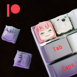 spy_x_family_portada.jpg STL file Spy x Family Keycaps - Mechanical Keyboard・3D printer design to download