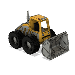 Yellow-Bulldozer-v18.png Archivo STL gratis Bulldozer amarillo con movimientos・Plan imprimible en 3D para descargar