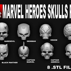 Sin-título-1.jpg STL file MARVEL HEROES SKULL PACK・3D print object to download