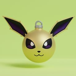 ornament-jolteon-render.jpg Fichier STL Pokemon - Décoration de Noël Jolteon・Objet pour impression 3D à télécharger, Fontoura3D