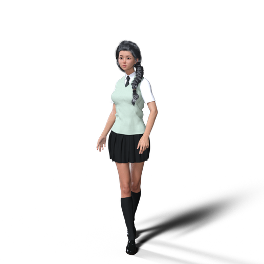school girl japanese 1 3D model