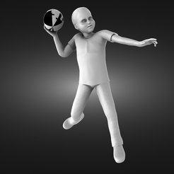 Boy-with-american-football-ball-render-4.png Fichier STL Garçon avec un ballon de football américain・Plan à imprimer en 3D à télécharger