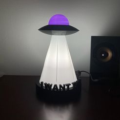 IMG_5784.jpg Download STL file UFO Lamp "I WANT TO BELIEVE" • 3D printable model, nosteponsnake