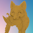 1.png Fox catching bird 3D MODEL STL FILE FOR CNC ROUTER LASER & 3D PRINTER