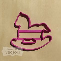 mecedor.jpg Archivo STL cookie cutter, cutter. Cortador de galletas caballo mecedor, Cortante de galletitas bebe, baby cookie cutter, baby shower・Idea de impresión 3D para descargar