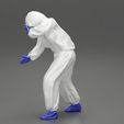 Girl-0005.jpg 3D file Woman wearing antivirus suit standing and pushing・3D printable model to download
